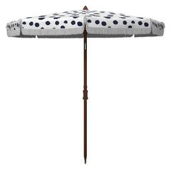 SAFAVIEH front view polka dot canopy showing stylish shade and curb appeal
