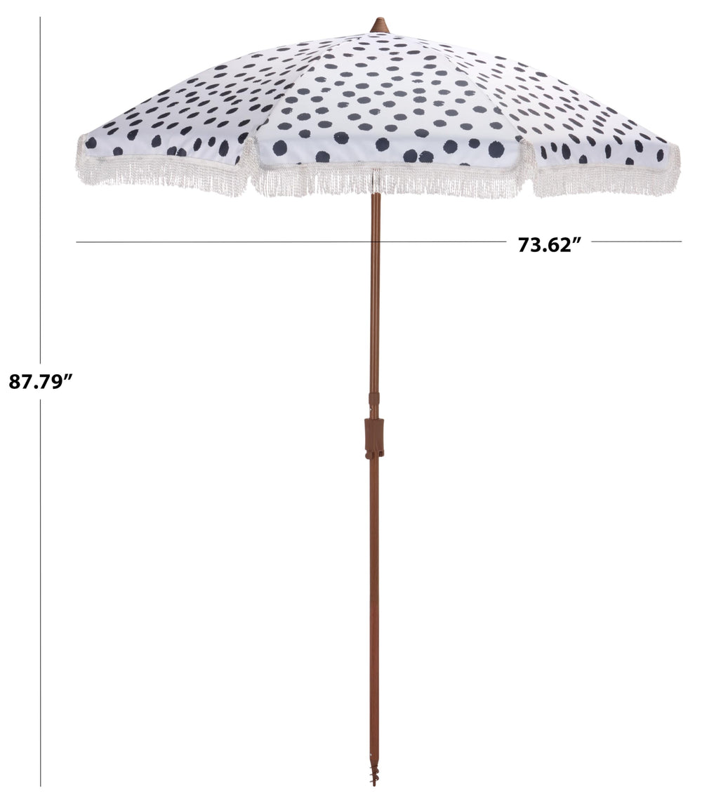 SAFAVIEH umbrella in use on deck with bistro table creating cozy outdoor shade