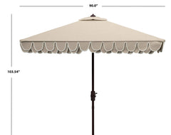 SAFAVIEH canopy close-up showing polyester texture and color retention for long-lasting outdoor use