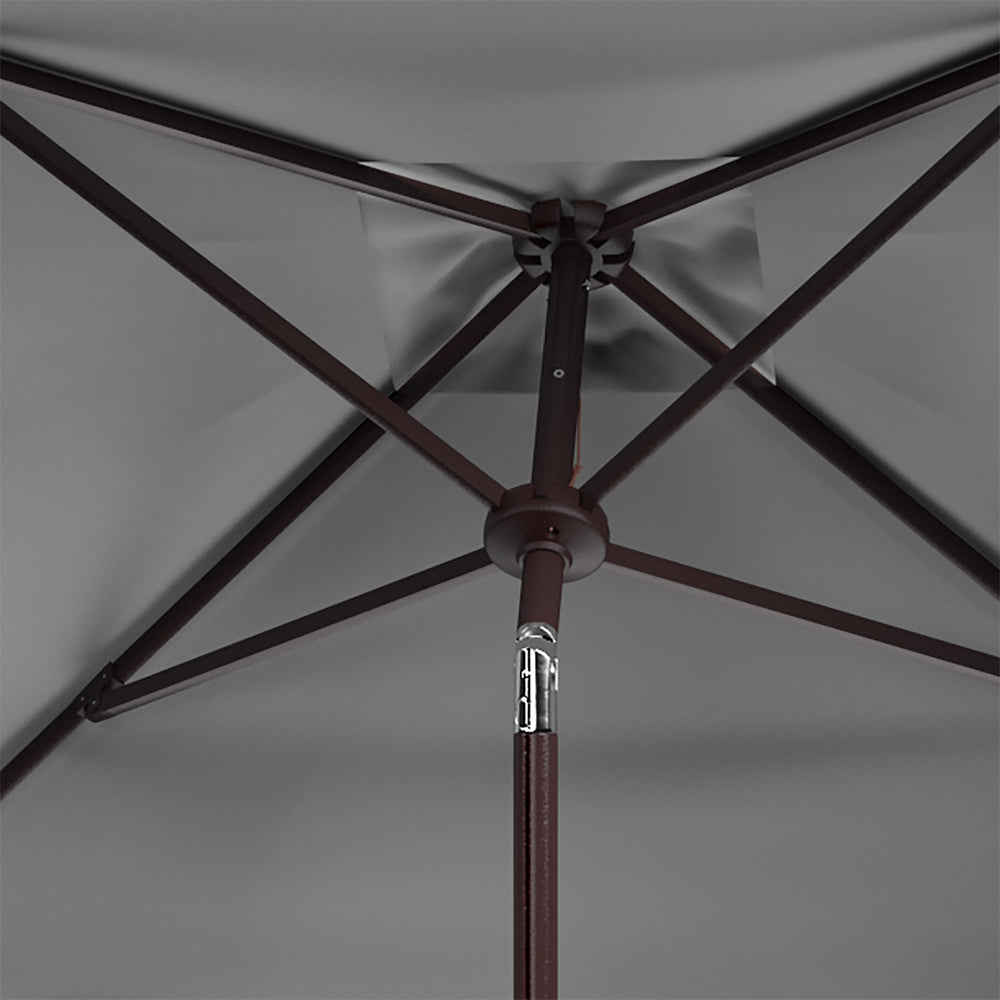 SAFAVIEH size comparison next to outdoor table shows canopy footprint