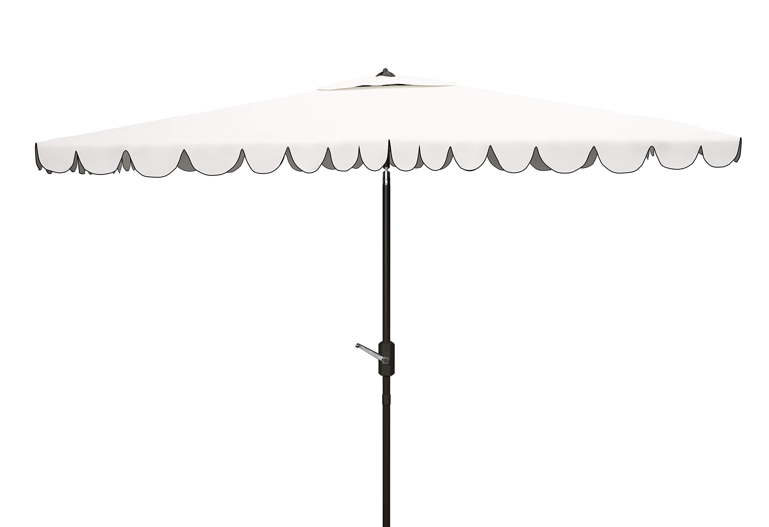 SAFAVIEH front view of rectangular umbrella showing coverage and style benefit