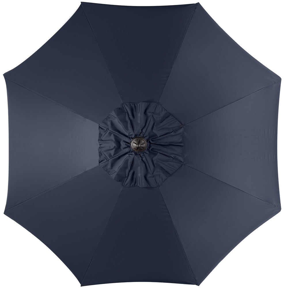 SAFAVIEH umbrella over patio dining set showing comfortable shaded seating