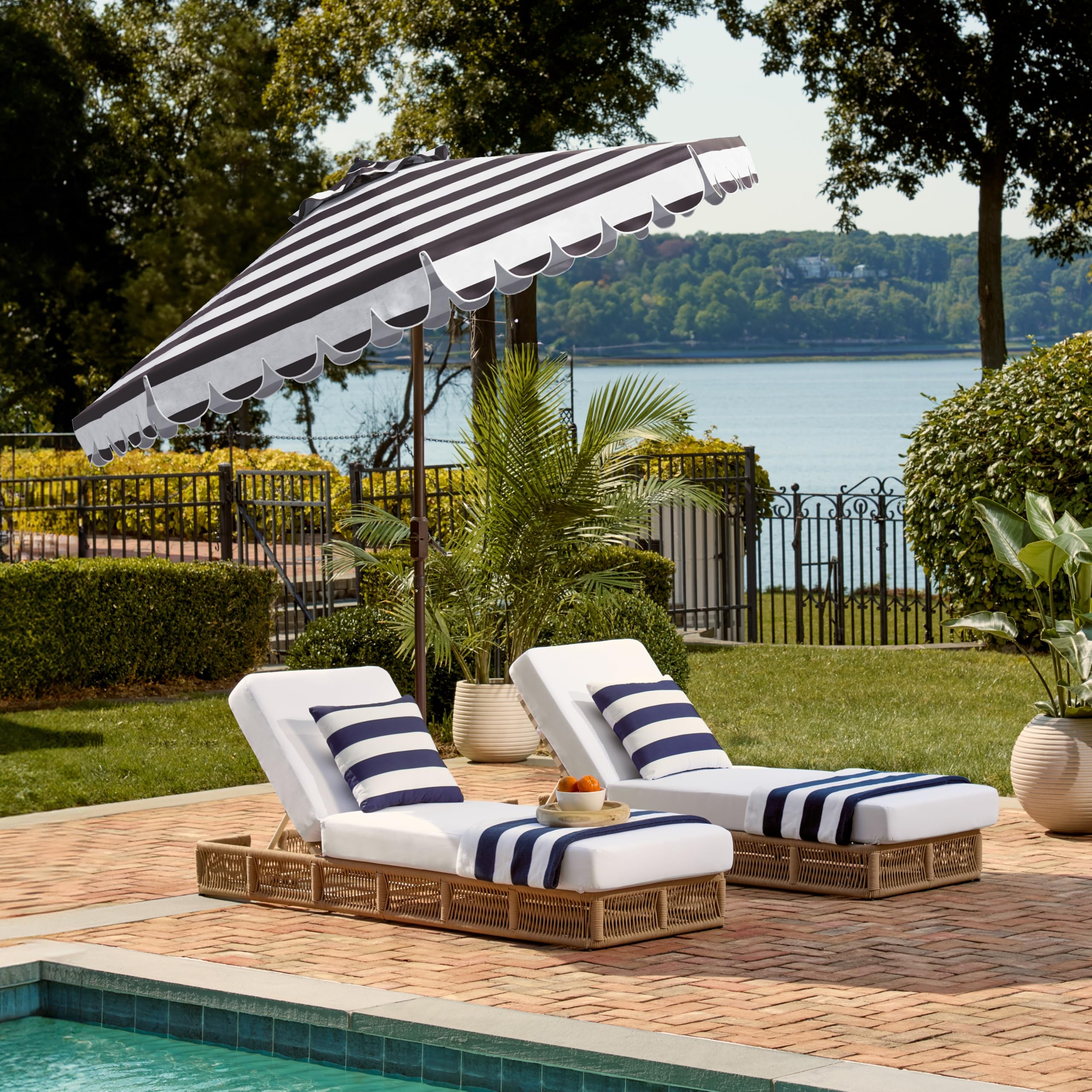SAFAVIEH Vienna folded and covered showing compact storage and protection during off-season
