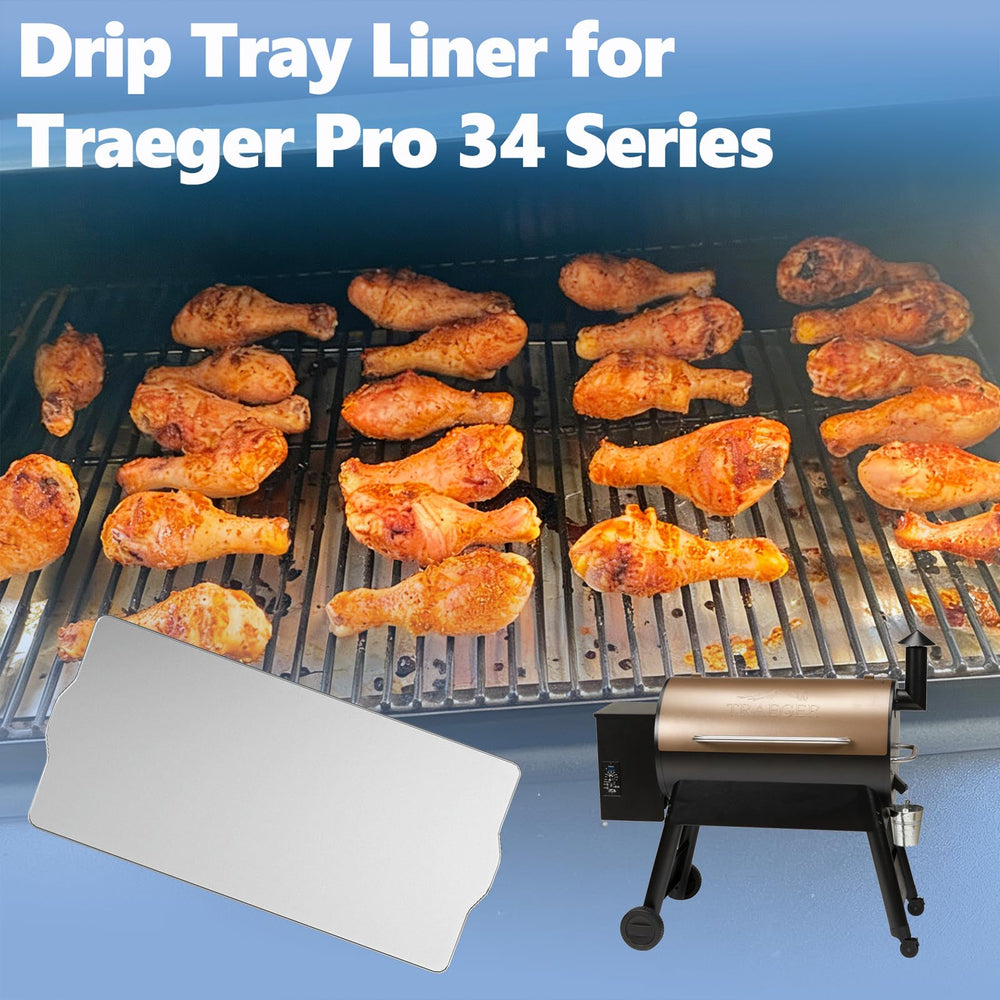 SafBbcue BAC410 liner installed in Traeger tray for easy cleanup