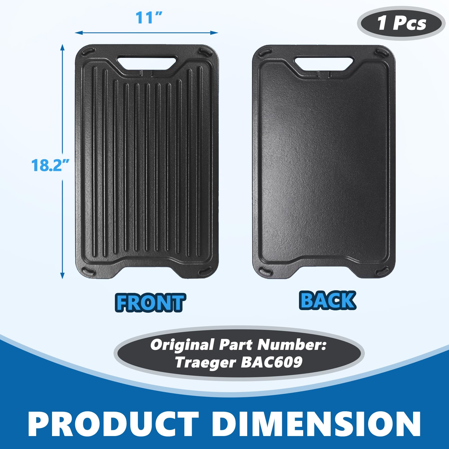 SafBbcue BAC609 ridged side detail, creates sear marks and drains fat