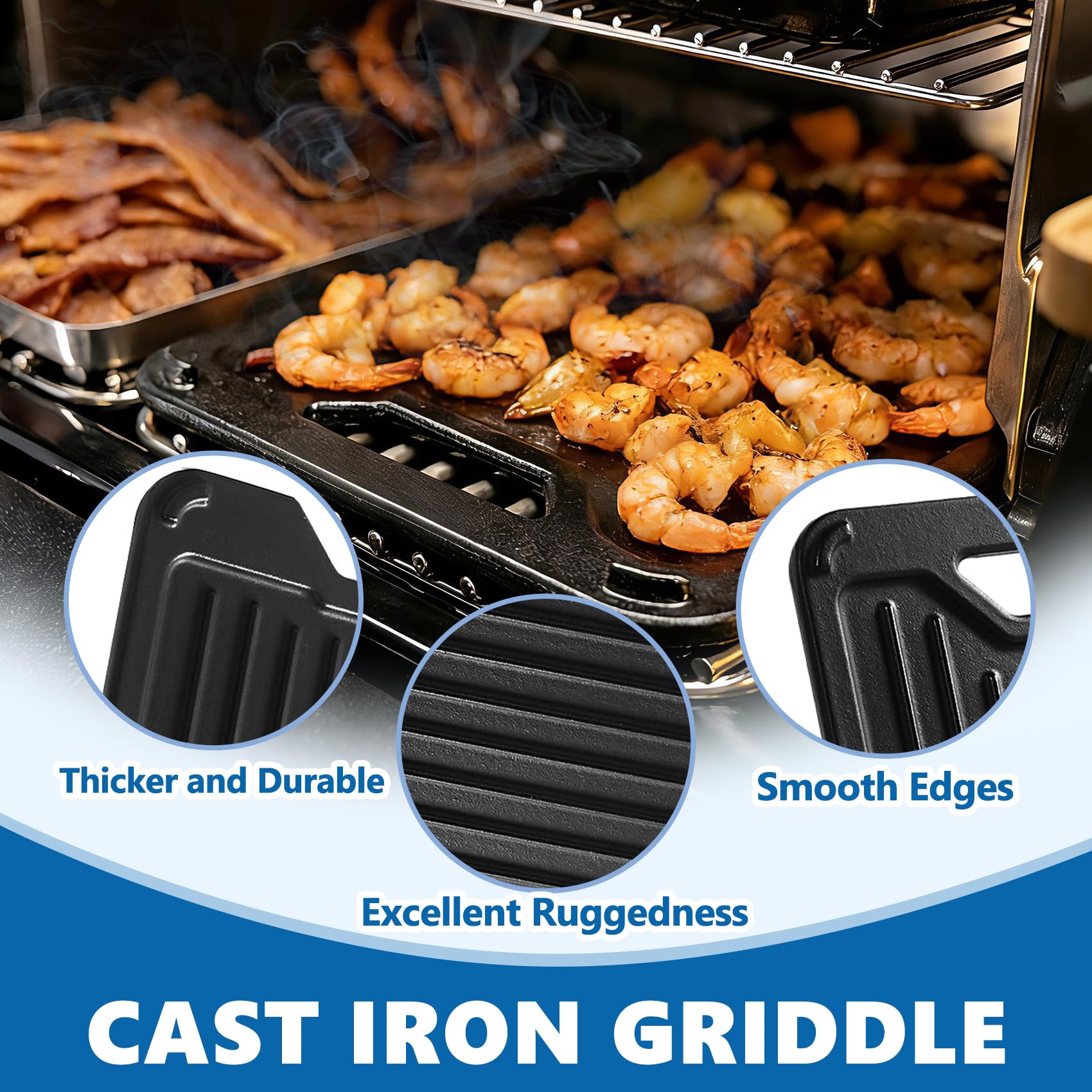 SafBbcue BAC609 smooth side close-up, even surface for pancakes and eggs