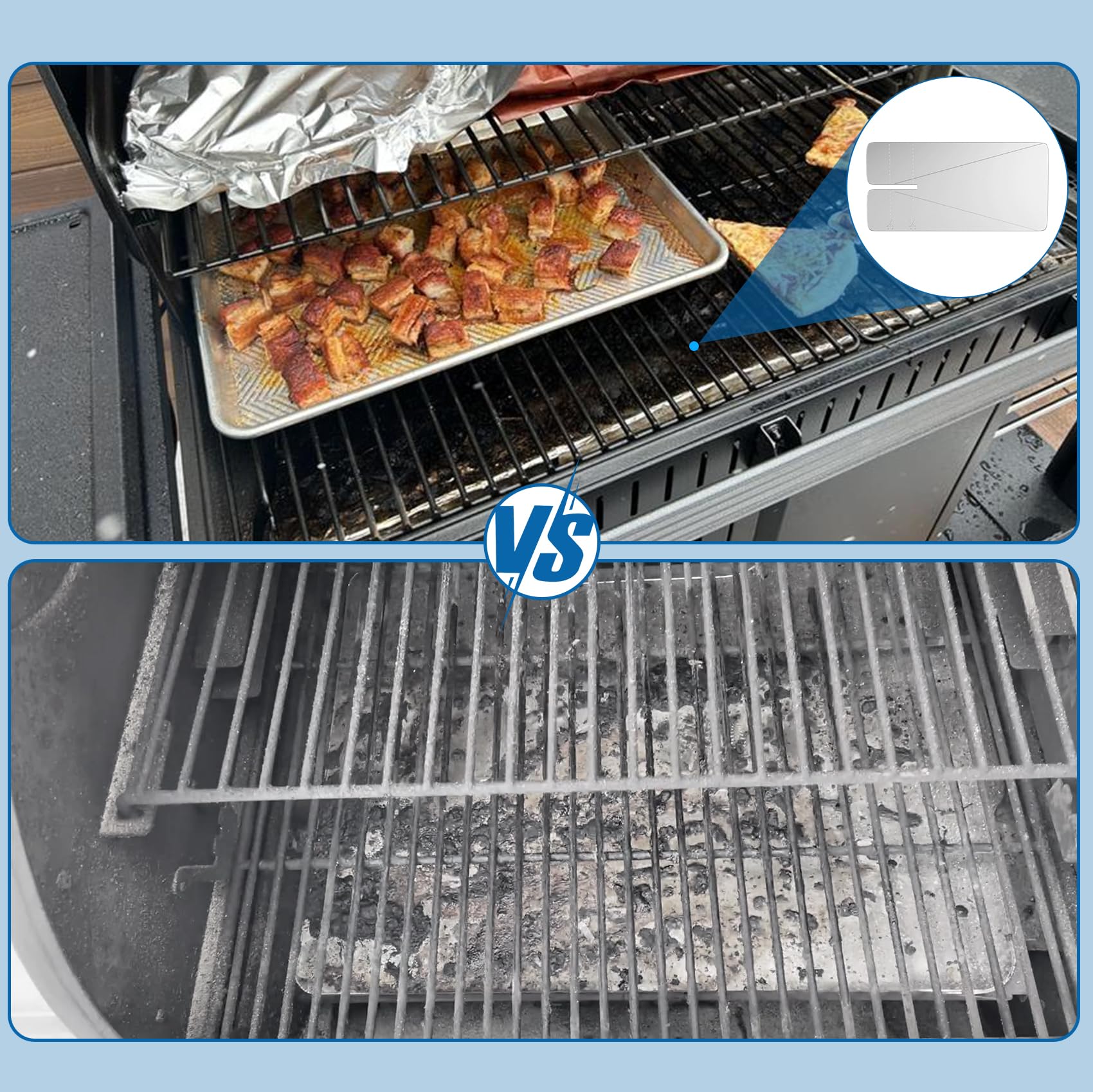 SafBbcue BAC818 in outdoor grilling scene showing quick cleanup benefit