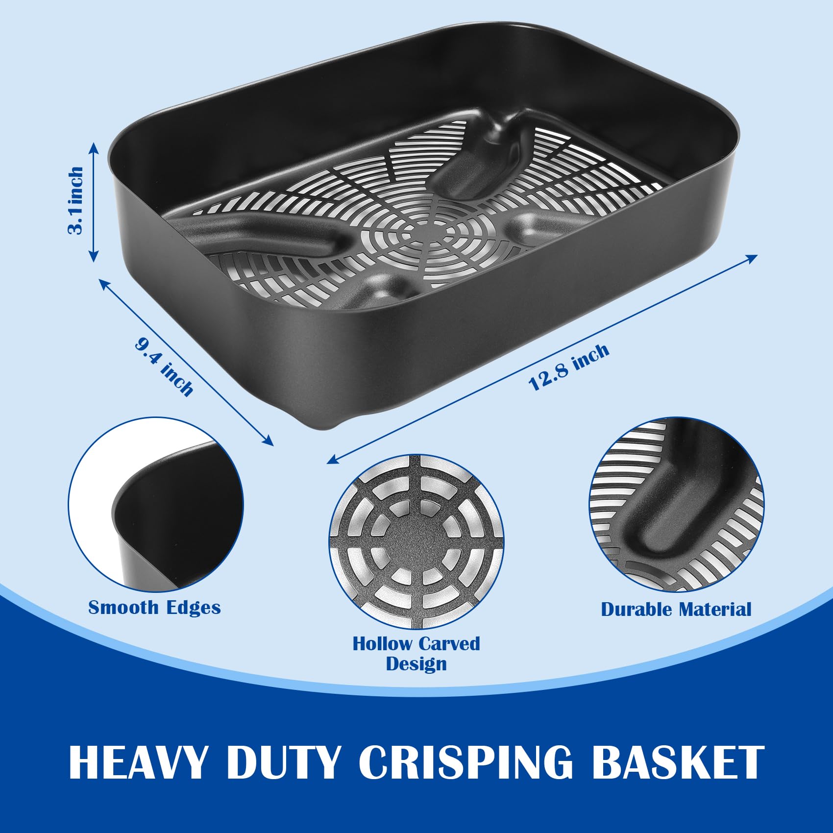 SafBbcue basket perforation closeup highlighting airflow and faster crisping