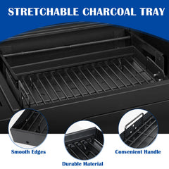 SafBbcue tray installed in a grill showing easy swap-in for improved airflow