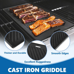 SafBbcue flat side close-up showing smooth surface for pancakes and eggs