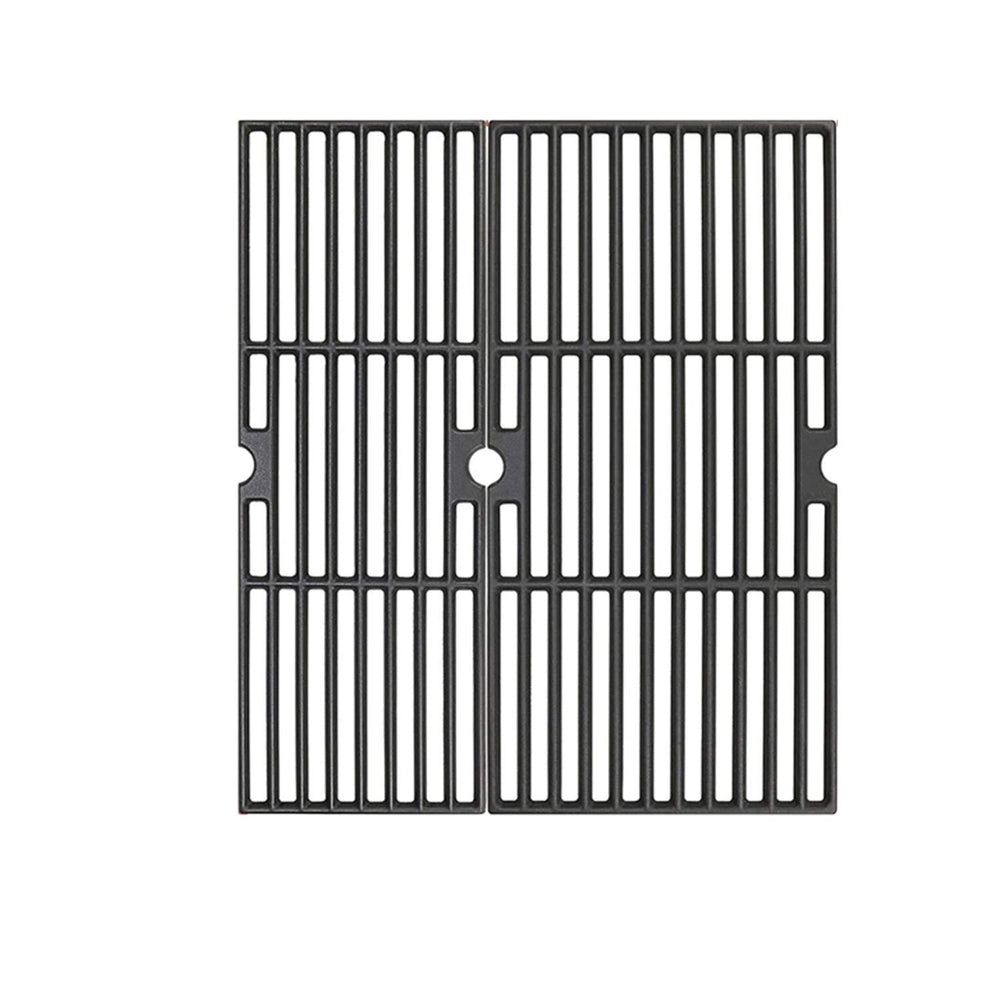 SafBbcue front view of both 18-inch cast iron replacement grates showing fit