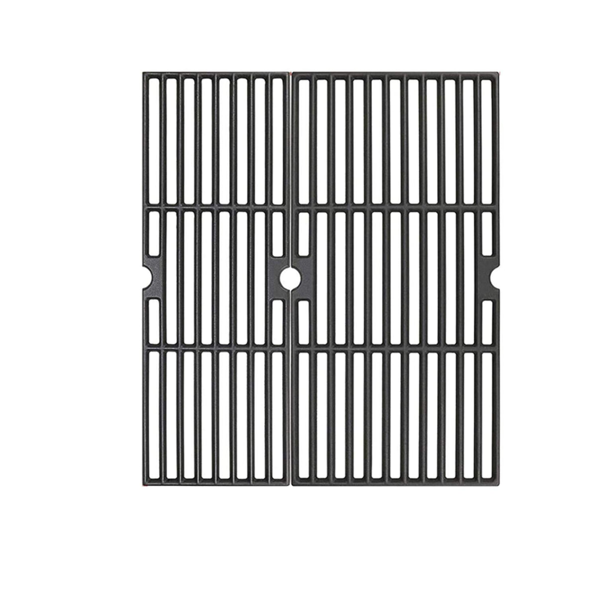 SafBbcue front view of both 18-inch cast iron replacement grates showing fit