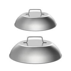 SafBbcue front view of 12 and 9 inch domes showing sturdy build and fit