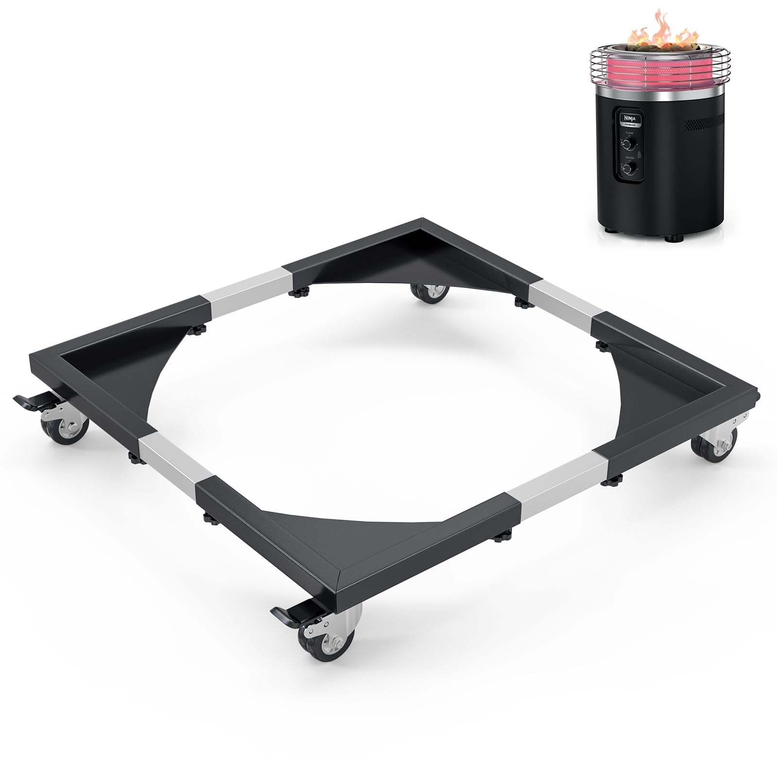 SafBbcue front view on patio showing mobility and stable support
