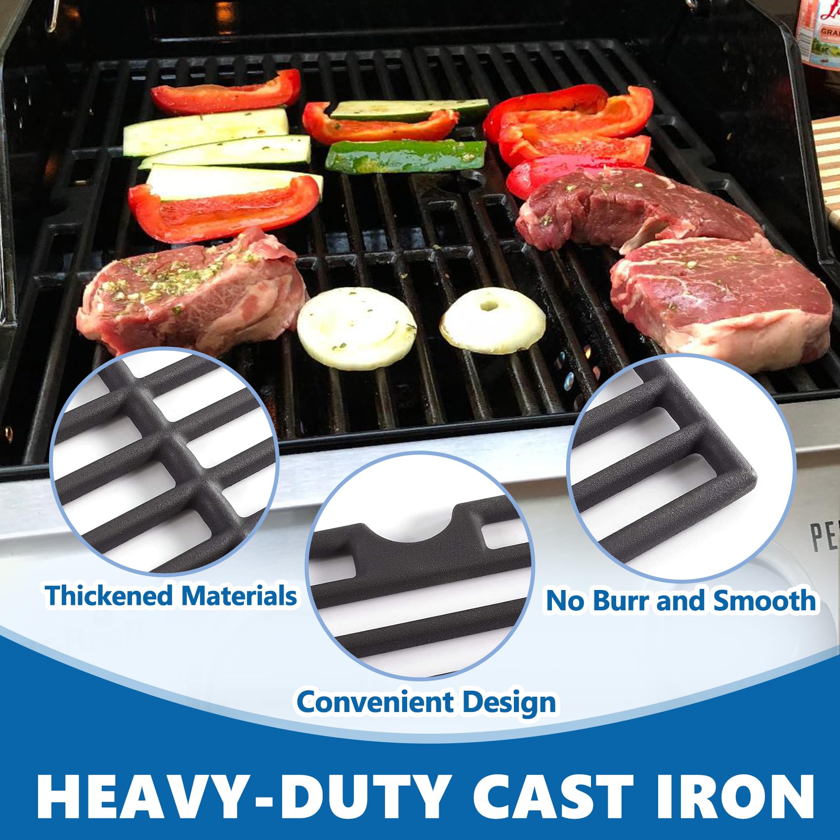 SafBbcue grates installed in Char-Broil Performance two-burner showing correct fit