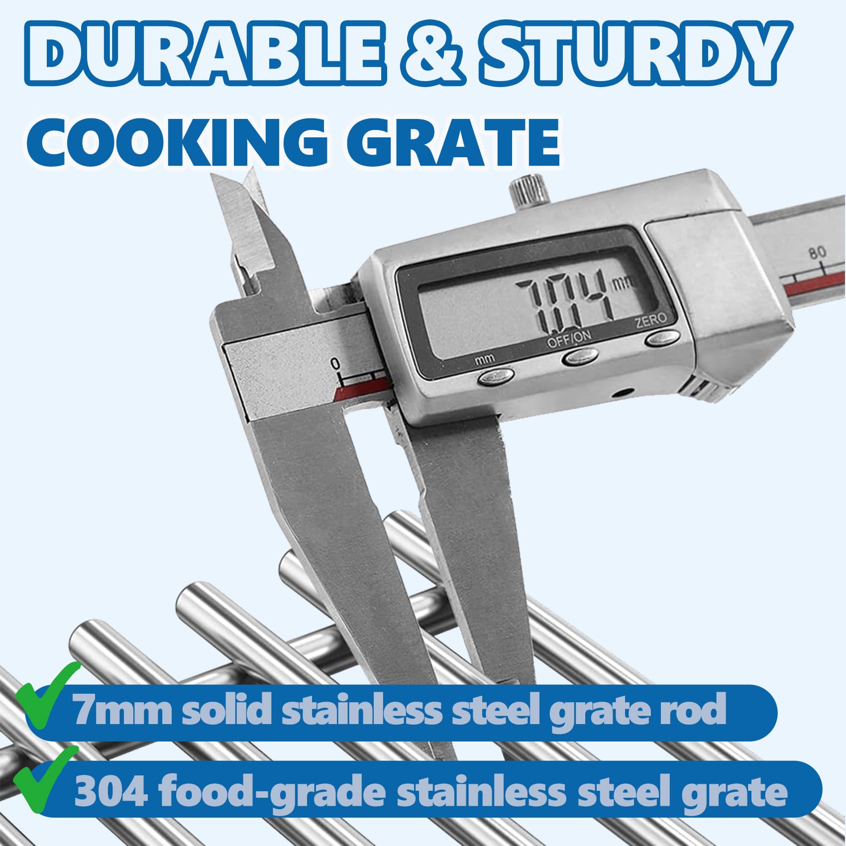 SafBbcue grates installed on a Weber Genesis II 300, providing even heat distribution