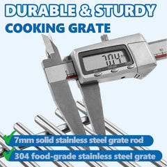 SafBbcue grates installed on a Weber Genesis II 300, providing even heat distribution