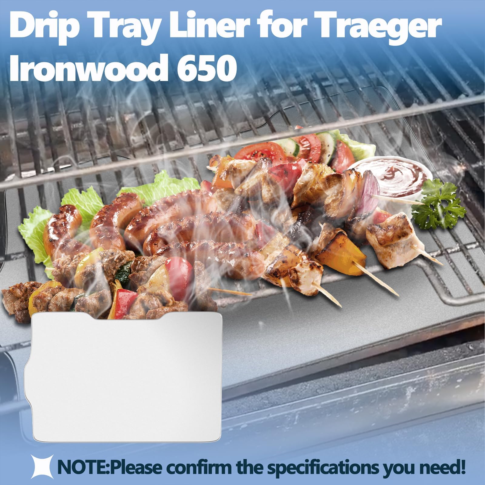 SafBbcue liner holding cooked grease and drippings to protect tray