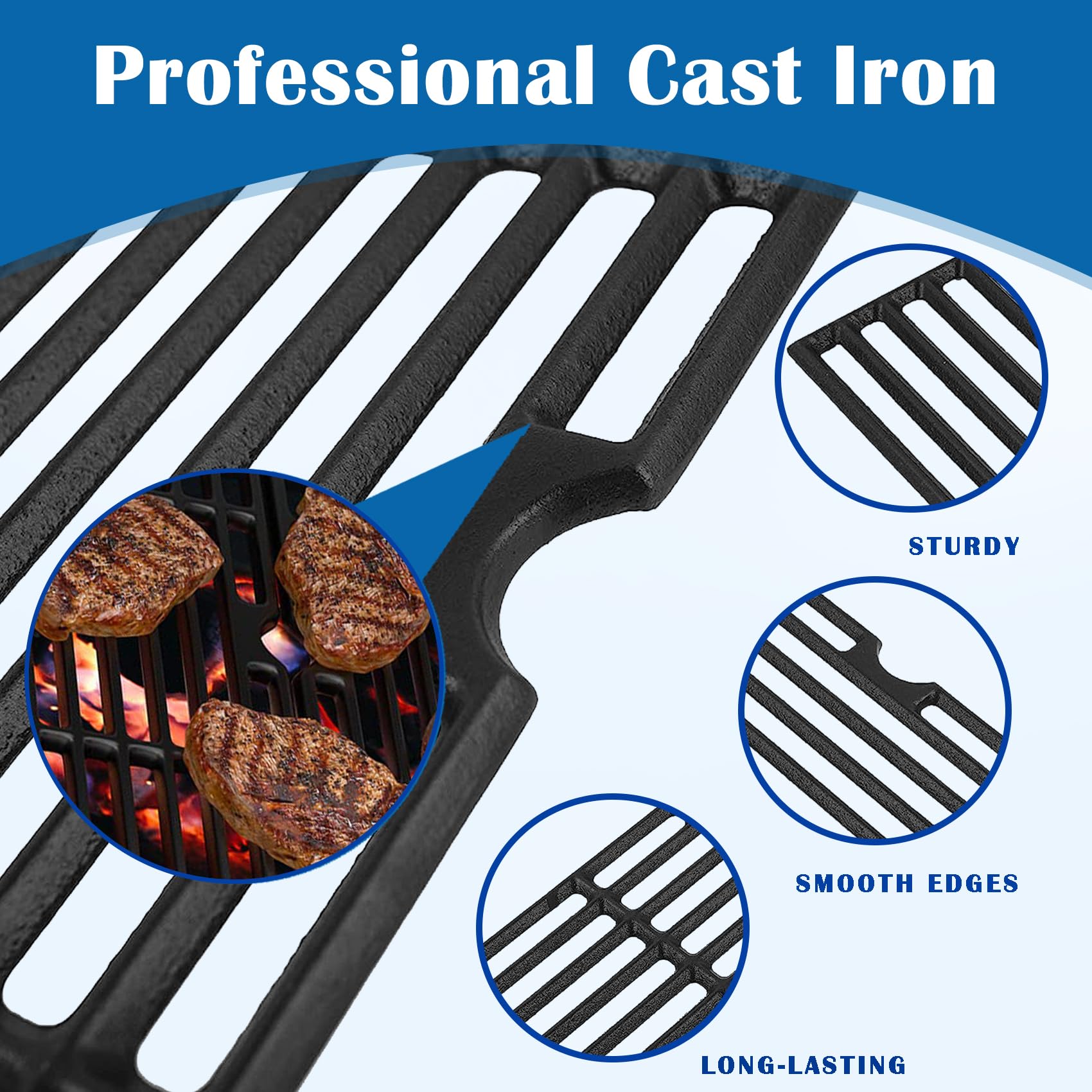 SafBbcue heat plates top-down view protecting burners and reducing flare-ups