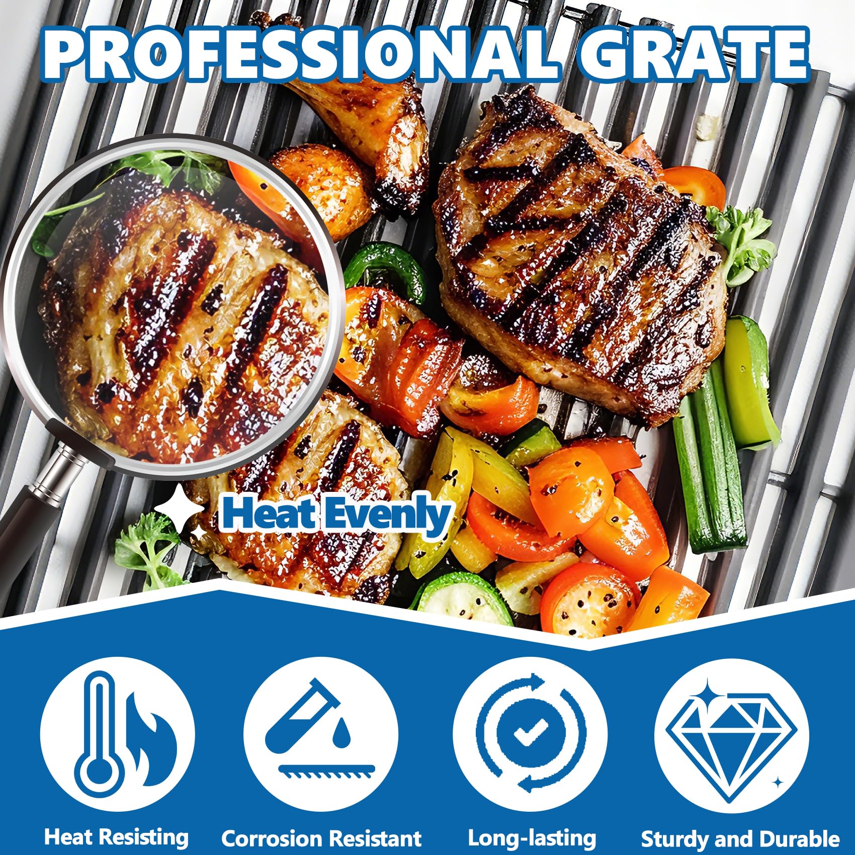 SafBbcue grate installed in Charbroil grill demonstrating accurate OEM fit