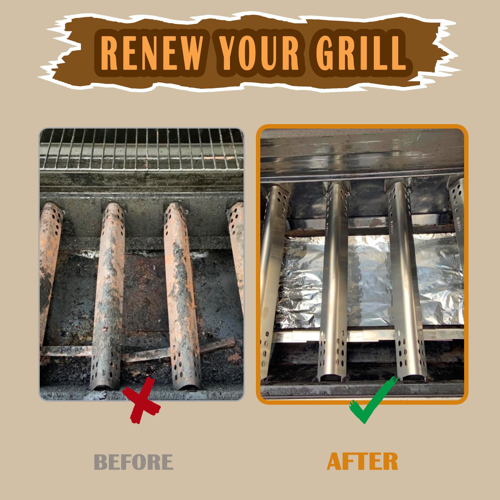 SafBbcue installed in Char-Broil grill demonstrating restored performance