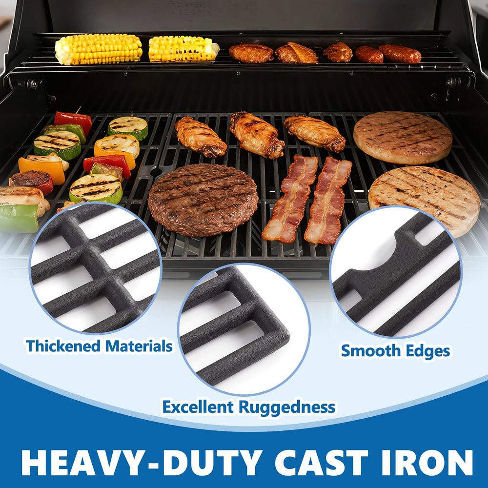SafBbcue grates installed in a Kenmore 6-burner grill for direct fit