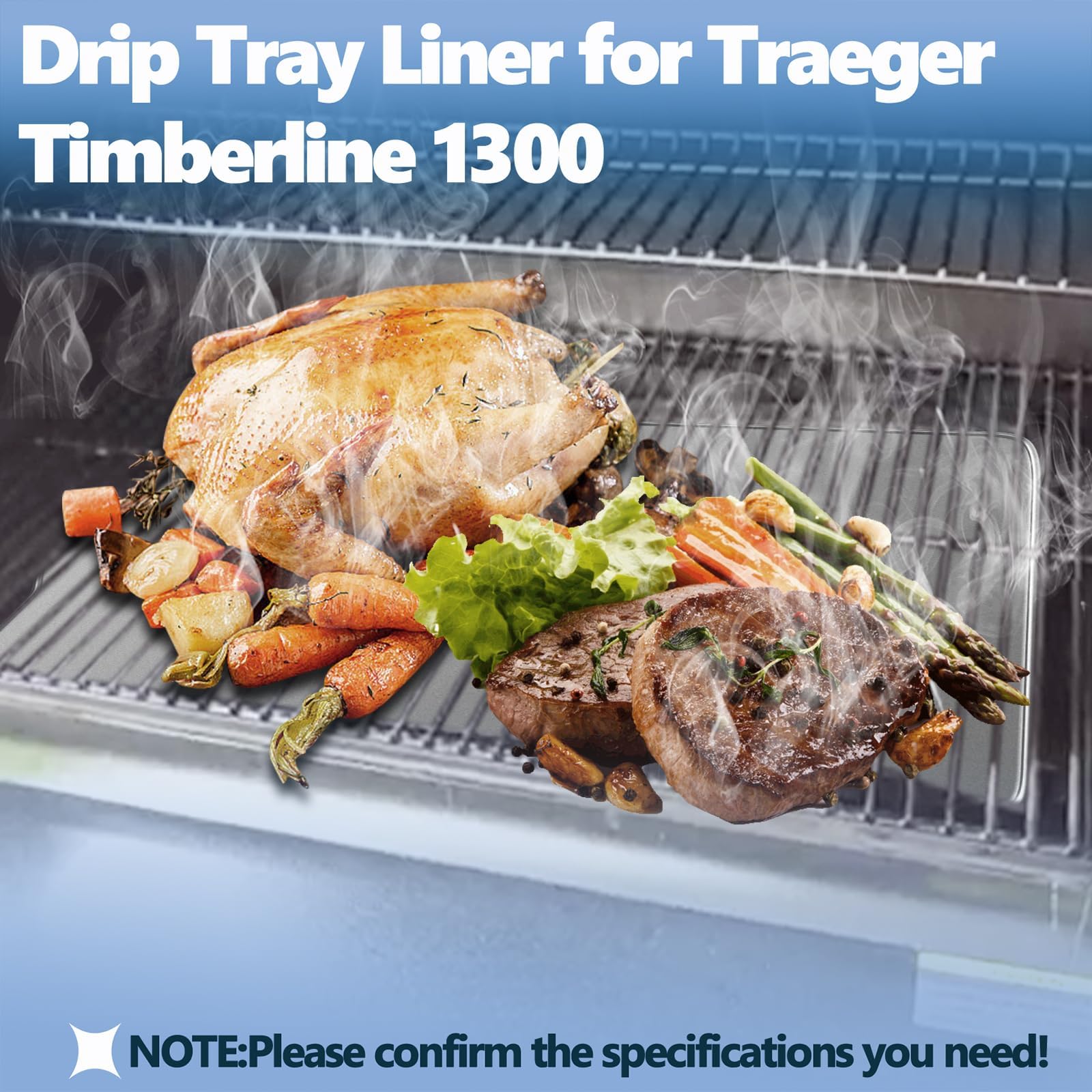 SafBbcue liner installed in Traeger PRO 780 tray for easy cleanup