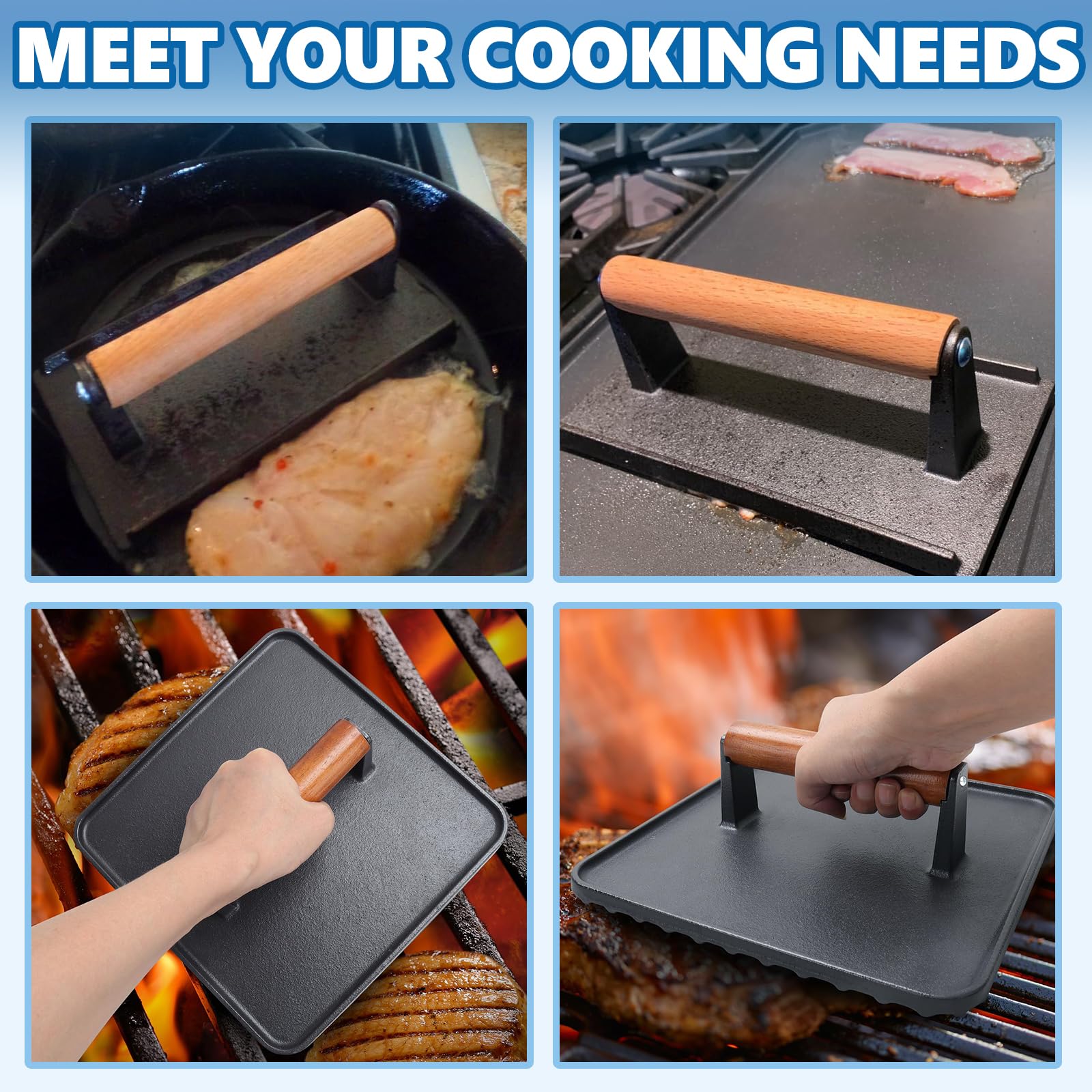 SafBbcue size comparison with spatula demonstrating scale and cooking capacity