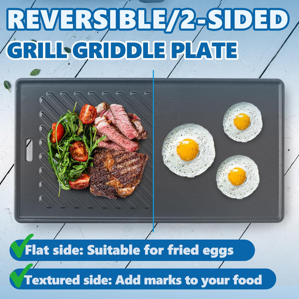 SafBbcue griddle next to spatula measuring scale to show actual size