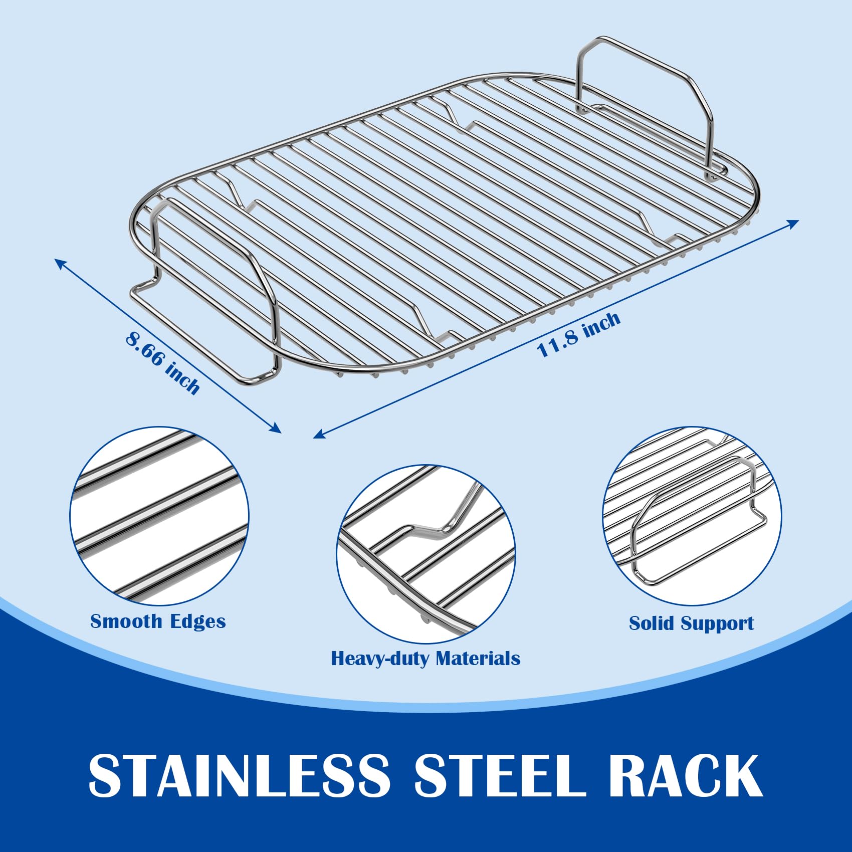 SafBbcue smoke rack front view showing sturdy steel and even smoke access