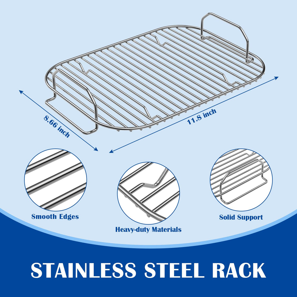 SafBbcue smoke rack front view showing sturdy steel and even smoke access