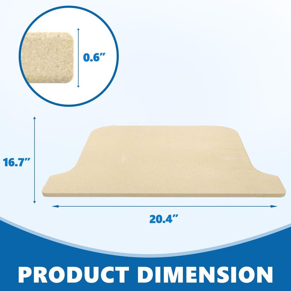 SafBbcue top-down T-shape stone with dimensions for correct oven fit