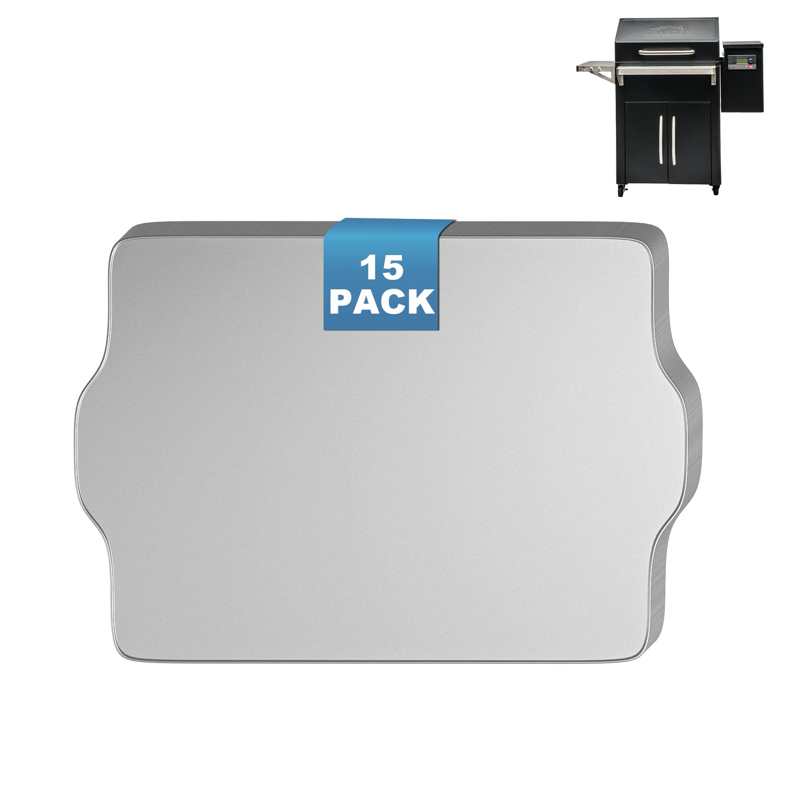 SafBbcue pack of BAC596 liners front view showing stack and label, faster cleanup benefit