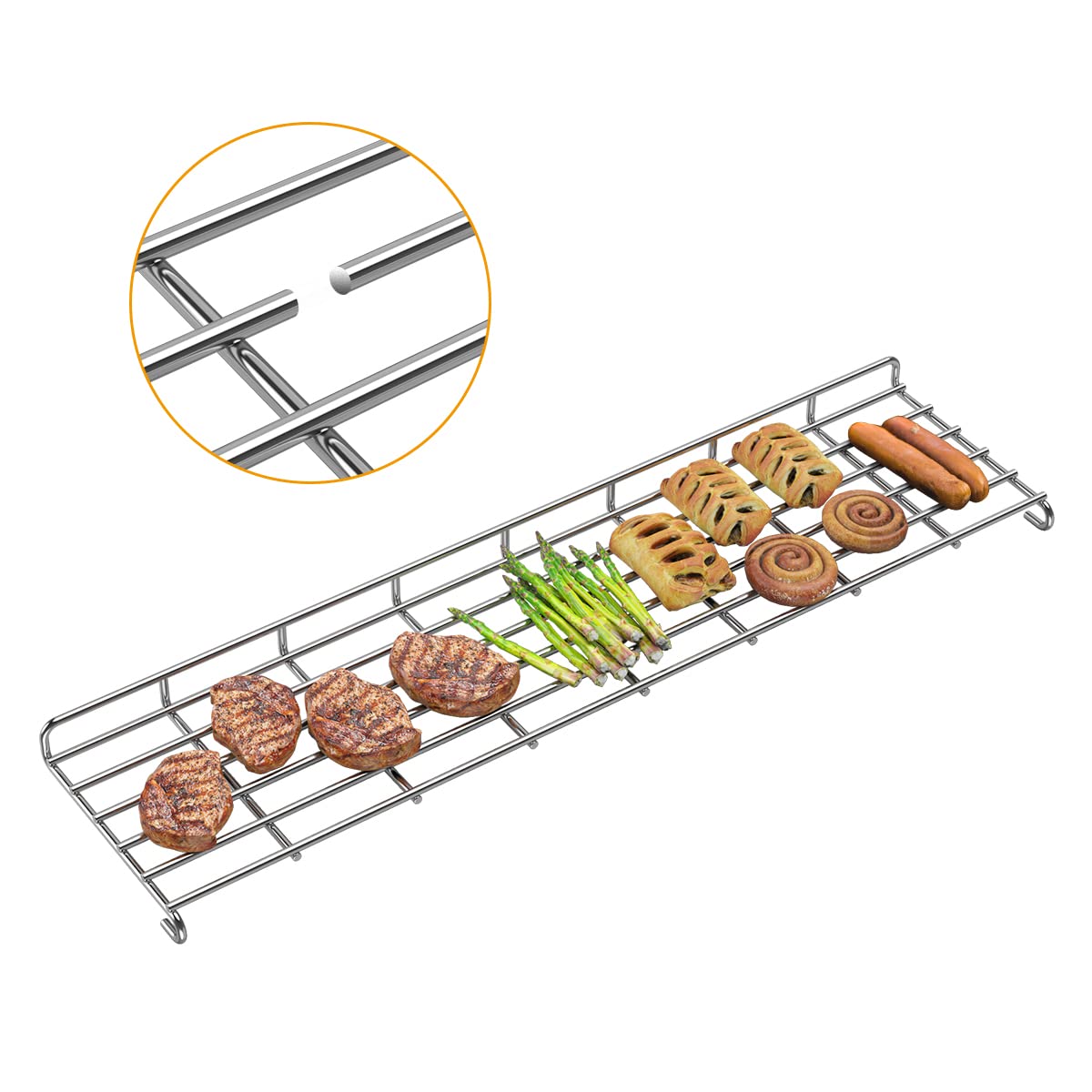 SafBbcue warming rack in backyard grill setting showing convenience during cookout