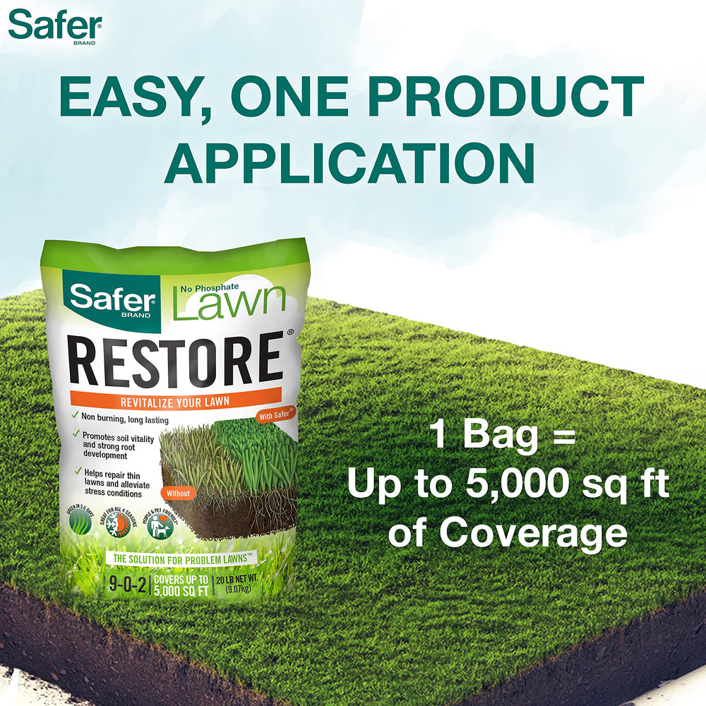 Safer Brand label with 9-0-2 NPK and clear usage directions for safety