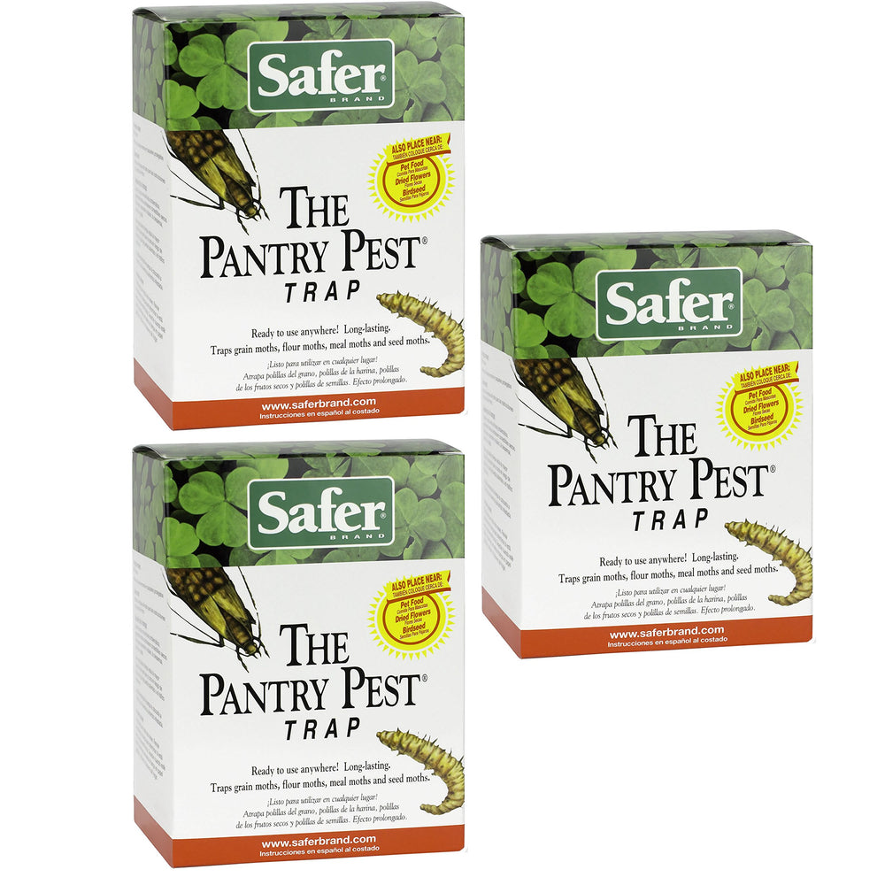 Safer front packaging showing six pantry moth traps and clear benefit of easy monitoring
