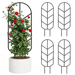 saffruff front view of four trellises showing tidy modern support