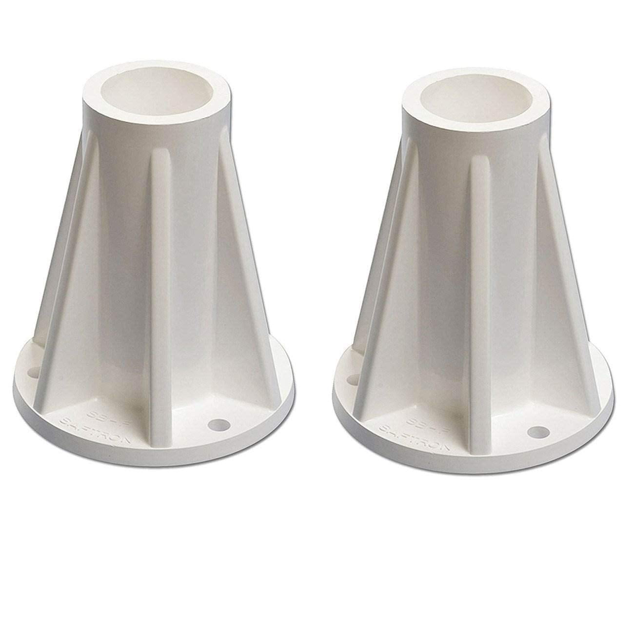 SAFTRON front view of two white bases showing durable mounting benefit