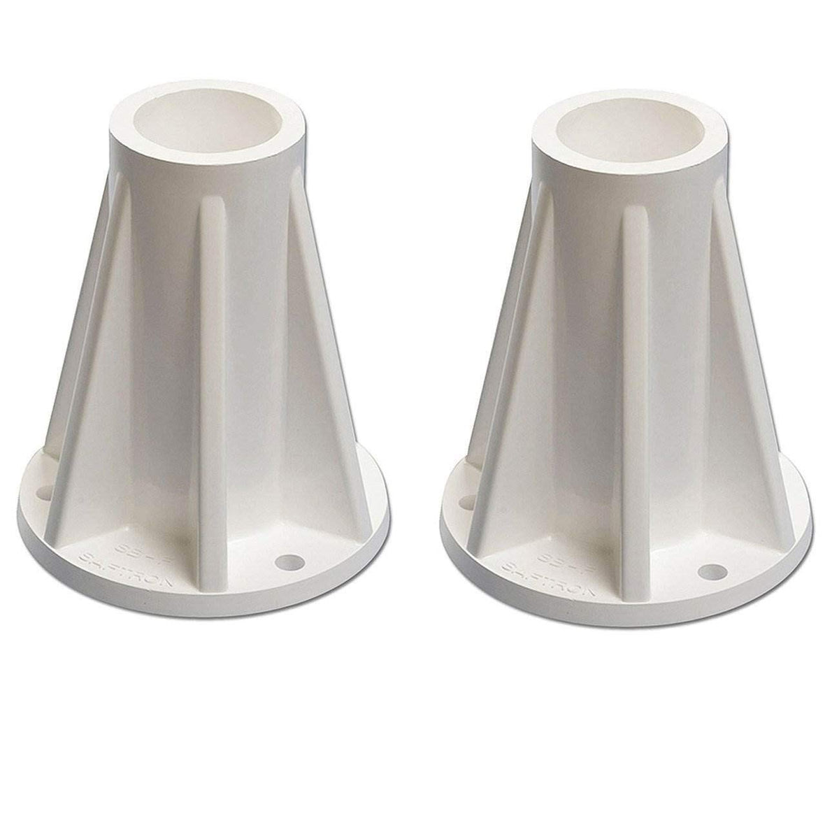 SAFTRON front view of two white bases showing durable mounting benefit