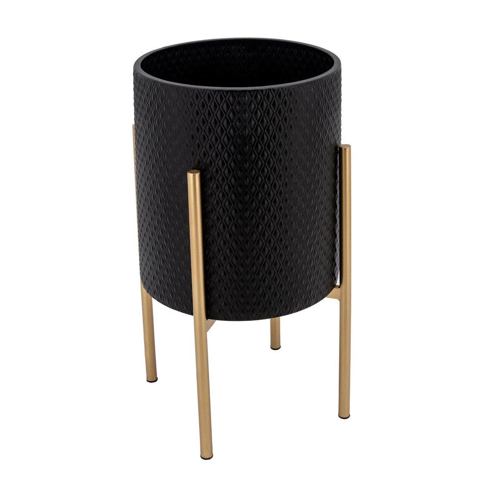 Sagebrook Home planters beside chair to show size and styling scale benefit