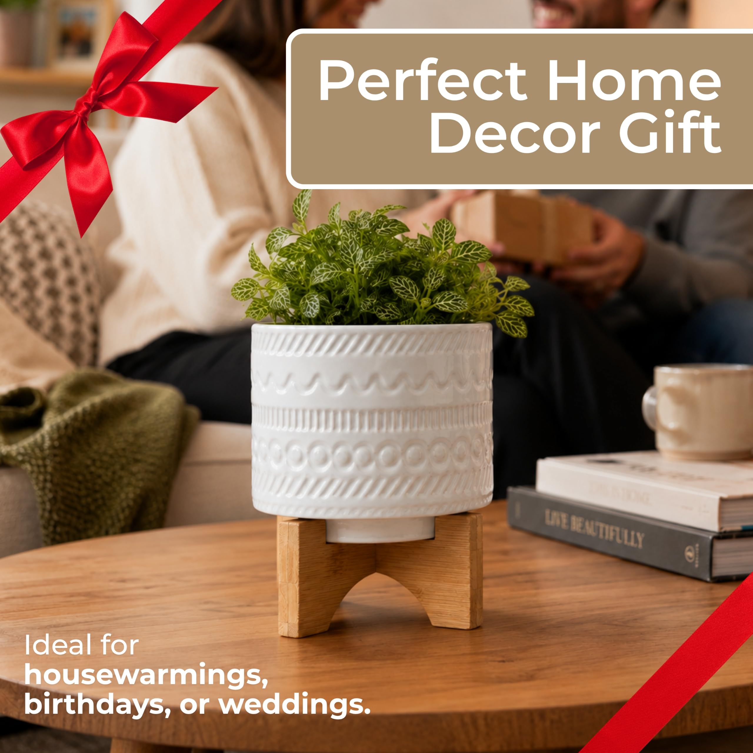 Sagebrook Home planter on a patio setting demonstrating weather-ready style and versatility