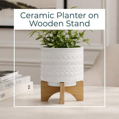 Sagebrook Home wooden stand detail demonstrating sturdy support and improved airflow benefit