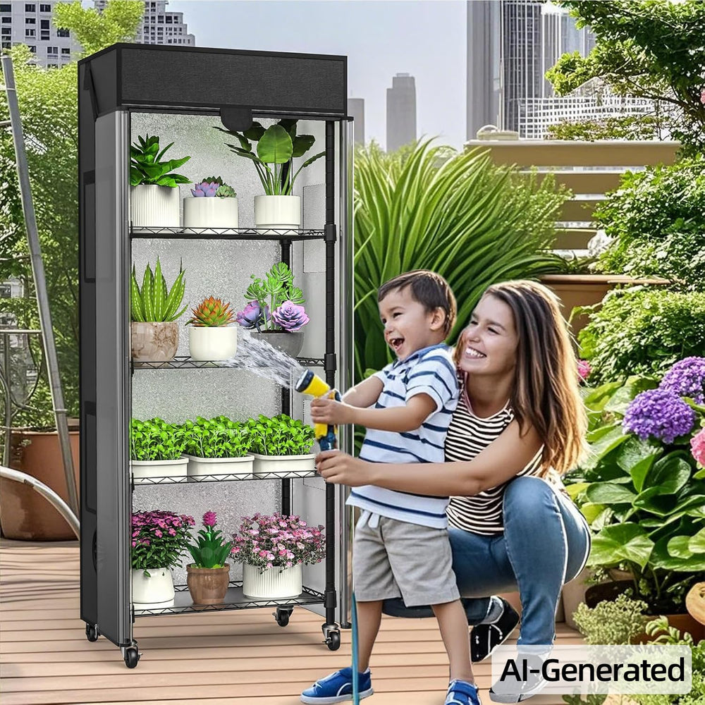 sagrynfp adjustable shelves holding standard 10x20 seed trays for organized propagation