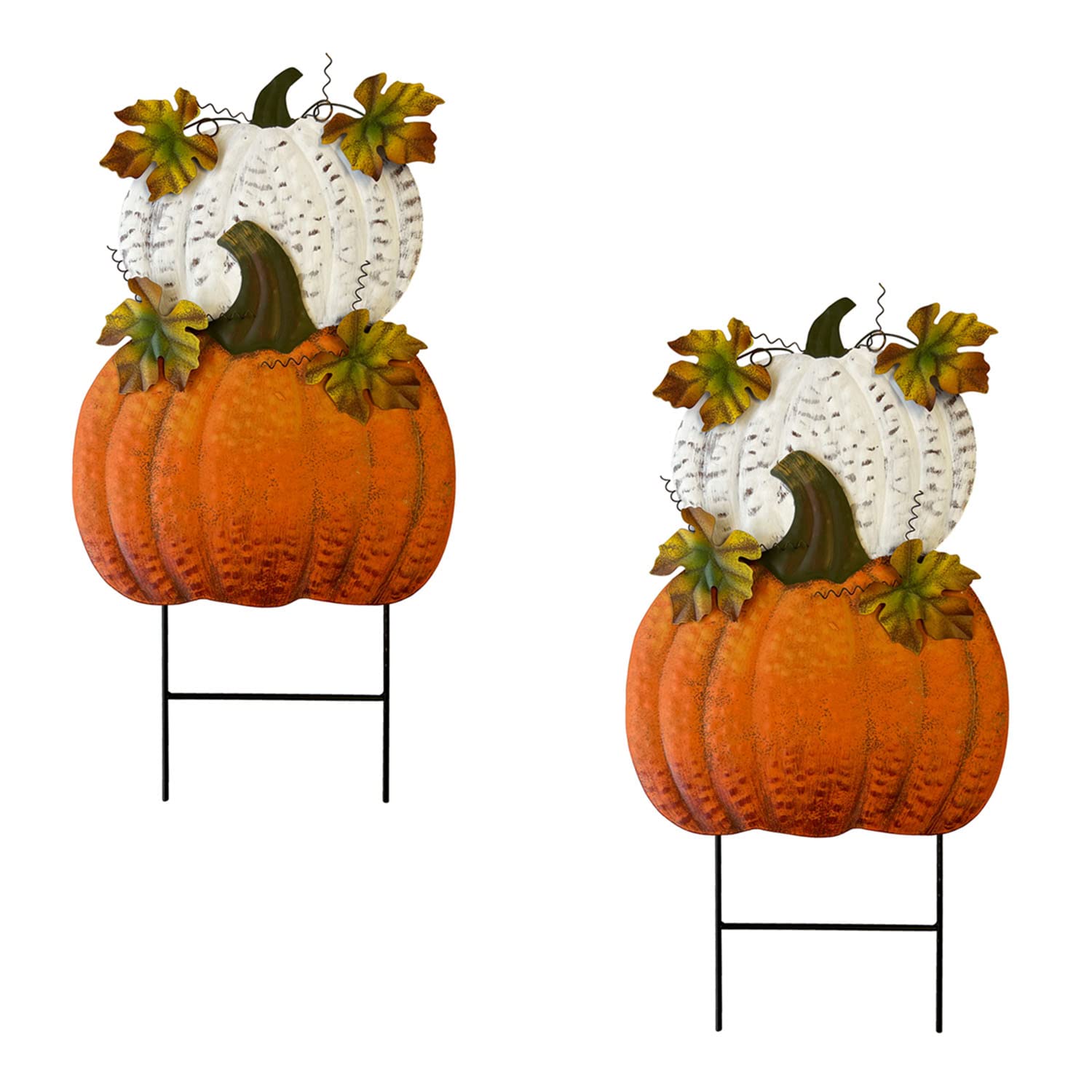 SAGUZOU front view stacked pumpkins adds instant autumn curb appeal