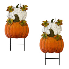 SAGUZOU front view stacked pumpkins adds instant autumn curb appeal