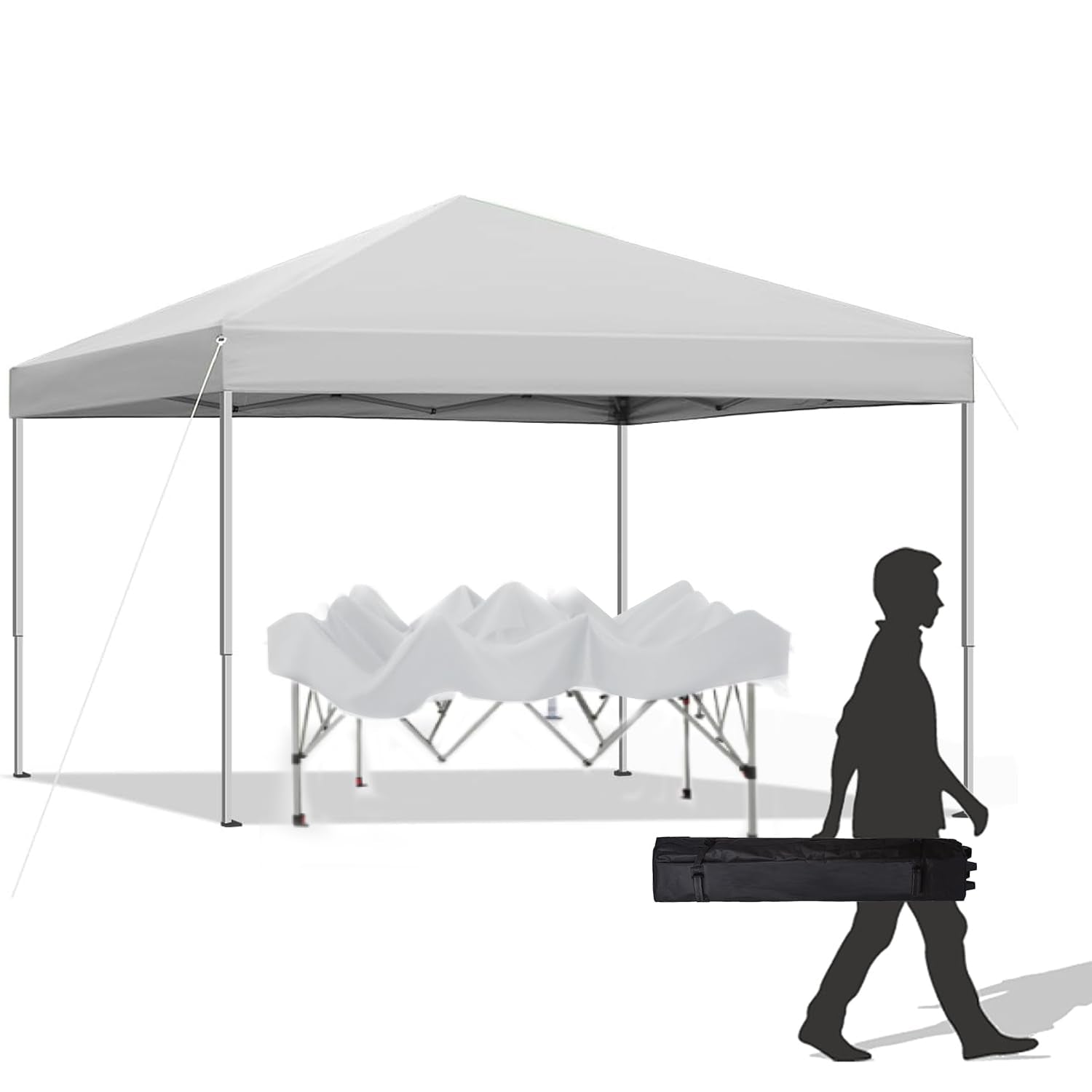 SAILARY front view of 10x10 canopy showing full shade coverage and portability