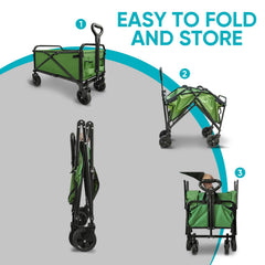 SAILARY wagon folded inside car trunk for compact, portable storage
