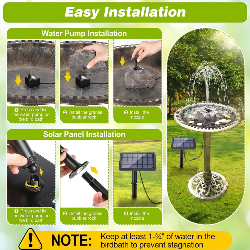Saillong fountain in use with bird drinking, attracting wildlife to your garden