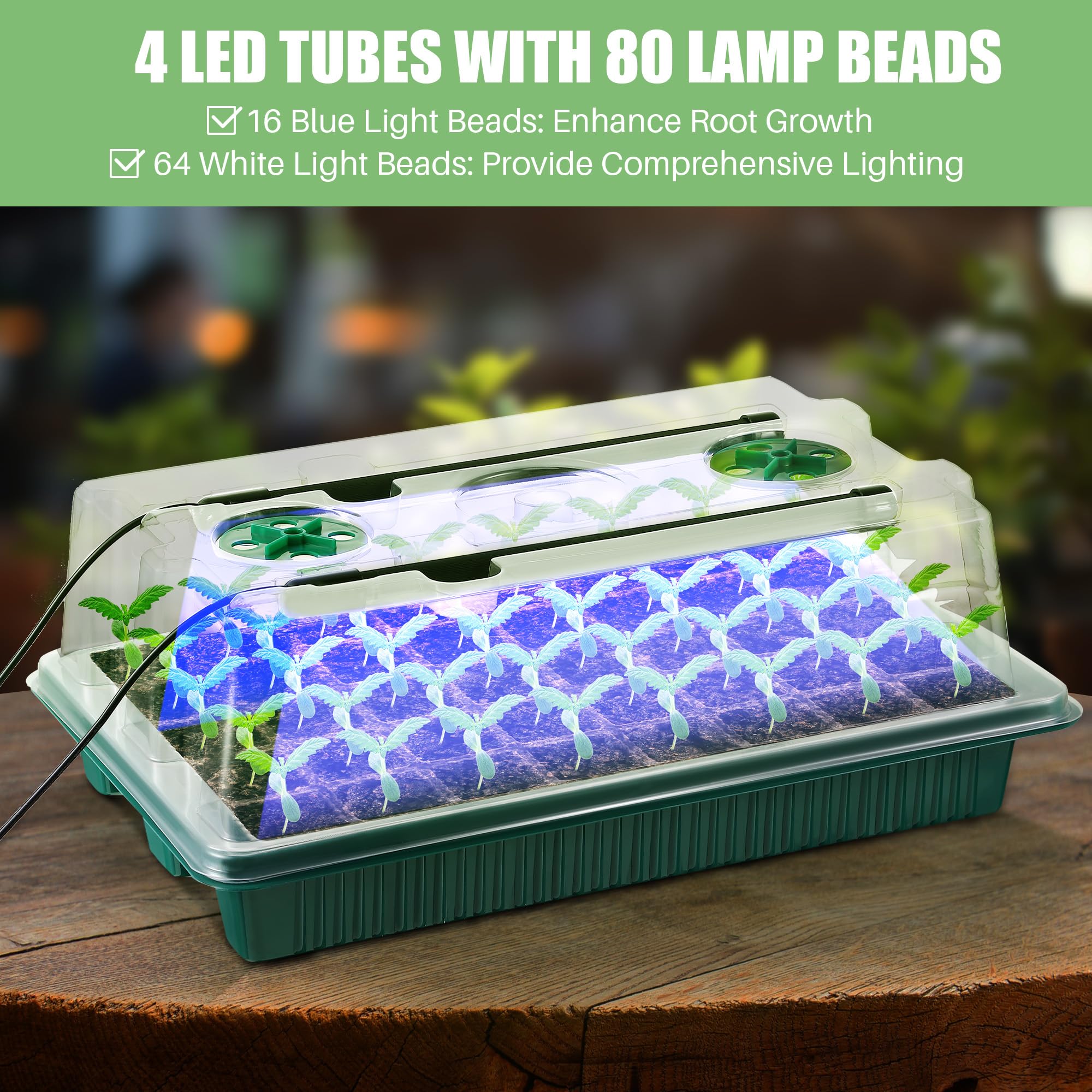 Saillong 360° full spectrum LED panel delivering even light for seedlings
