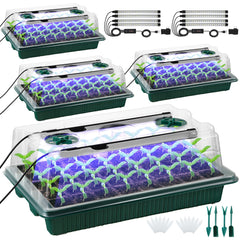 Saillong front view of full starter kit showing trays and domes for organized propagation